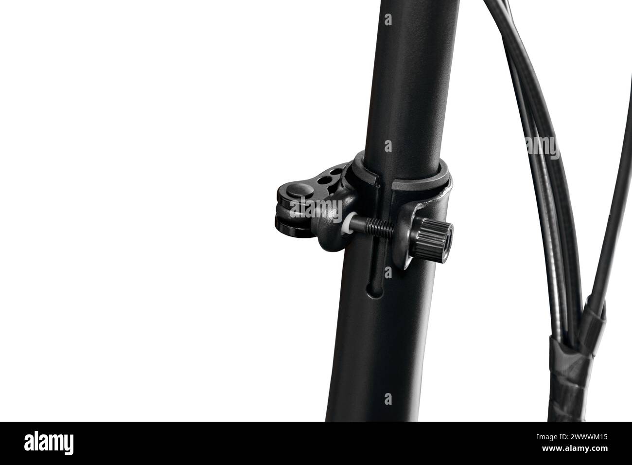 Folding bicycle handlebars. Closeup. Isolated on white background