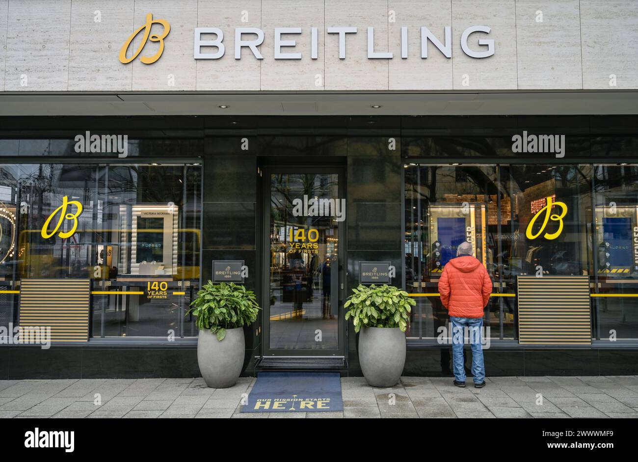 Breitling Uhren, Geschäft, Kurfürstendamm, Charlottenburg, Berlin, Deutschland Stock Photo