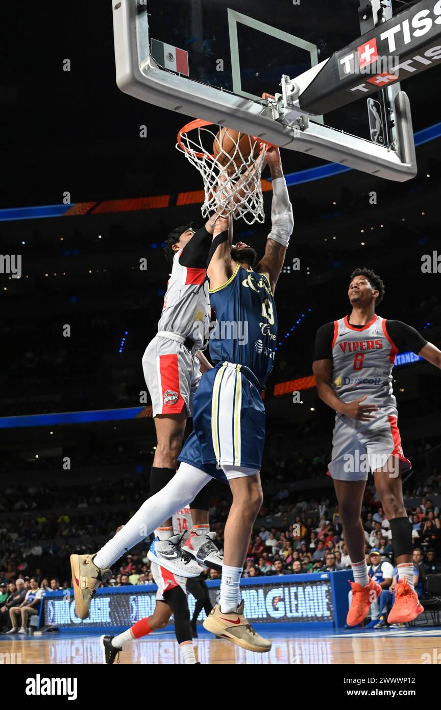 Mexico City, Ciudad de Mexico, Mexico. 25th Mar, 2024. March 25, 2024, Mexico City, Mexico: Phillip Wheeler #23 of Mexico City Capitanes dunks the ball during the NBA G League Game against Rio Grande Valley Vipers at Arena CDMX. on March 25, 2024 in Mexico City, Mexico. (Credit Image: © Carlos Tischler/eyepix via ZUMA Press Wire) EDITORIAL USAGE ONLY! Not for Commercial USAGE! Stock Photo