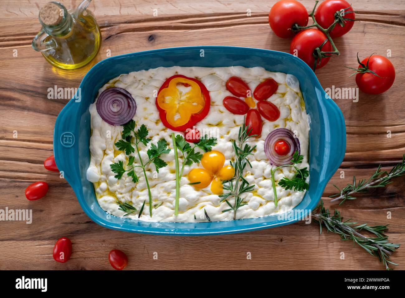 Decorated focaccia hi-res stock photography and images - Alamy
