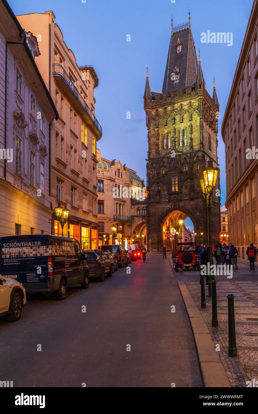 Prague at nightk, Czech Republic, Europe Stock Photo