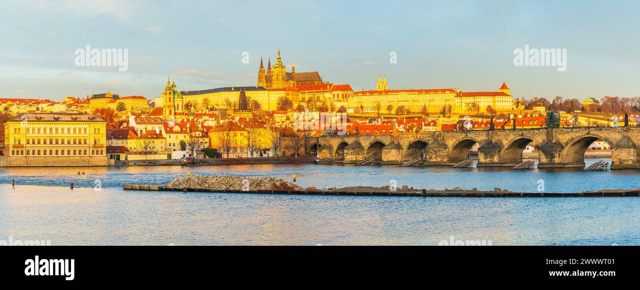 Lobkowicz Palace and St. Vitus Cathedral, Prague, Czech Republic Stock Photo