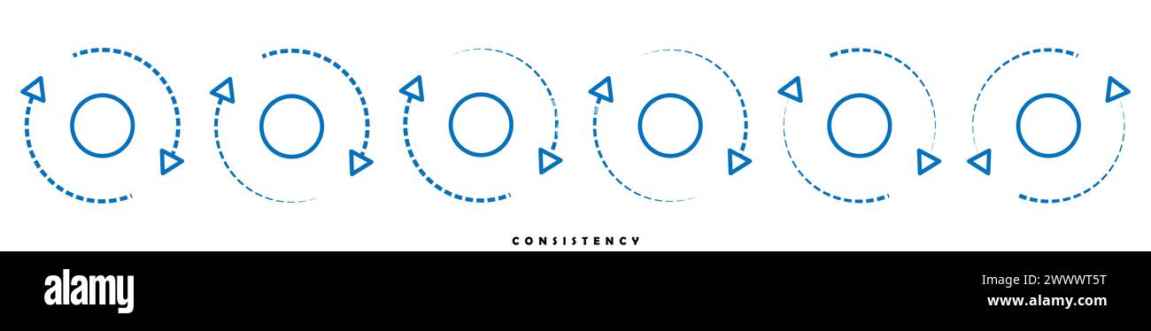 Consistency thin linear technology network outline icon. Stock Vector