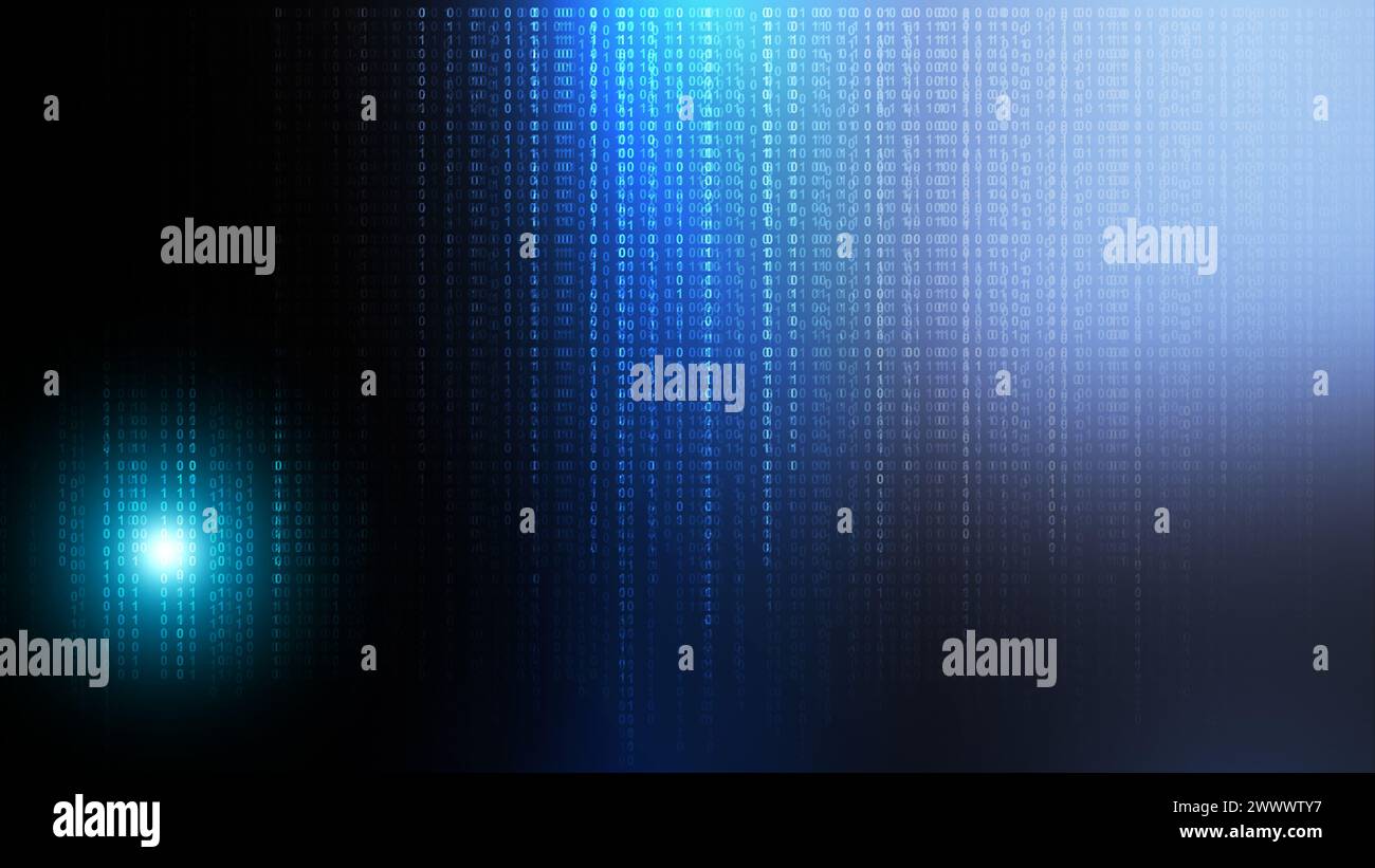 Binary code on blue background. Digital background Stock Photo - Alamy