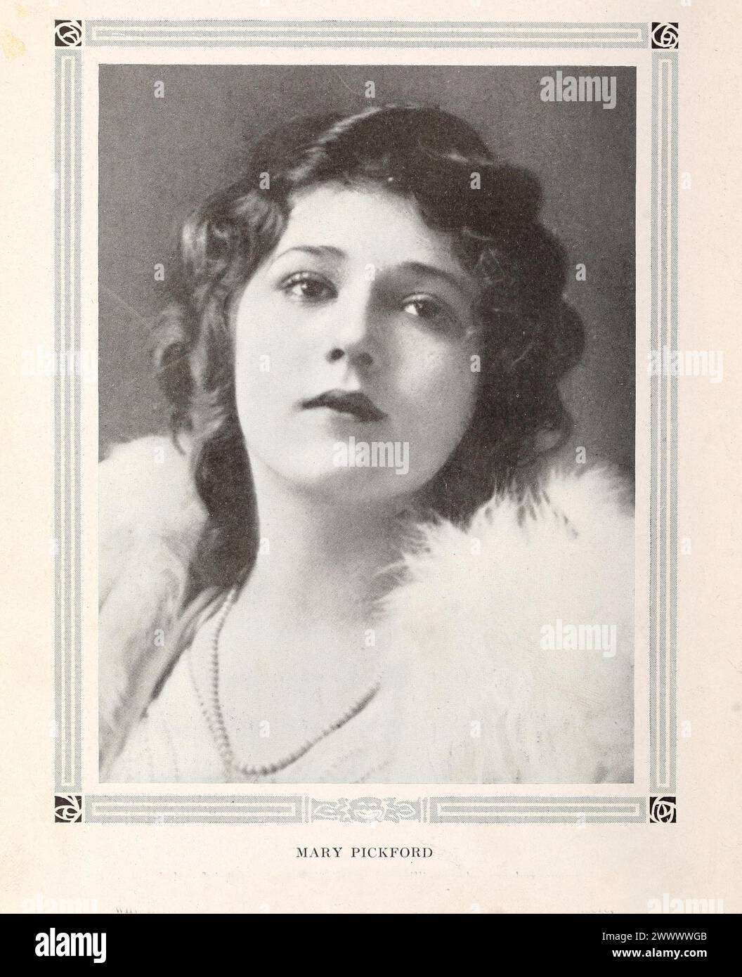 Portrait of Mary Pickford. Vintage Photoplay Magazine photograph ...