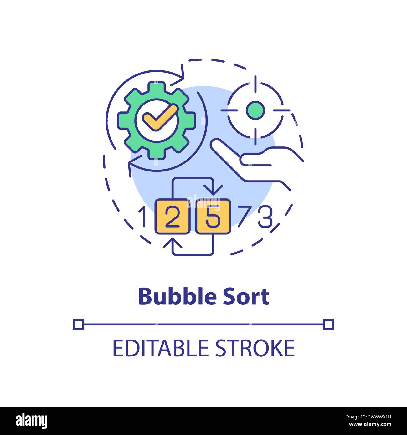 Bubble sort method multi color concept icon Stock Vector Image & Art ...