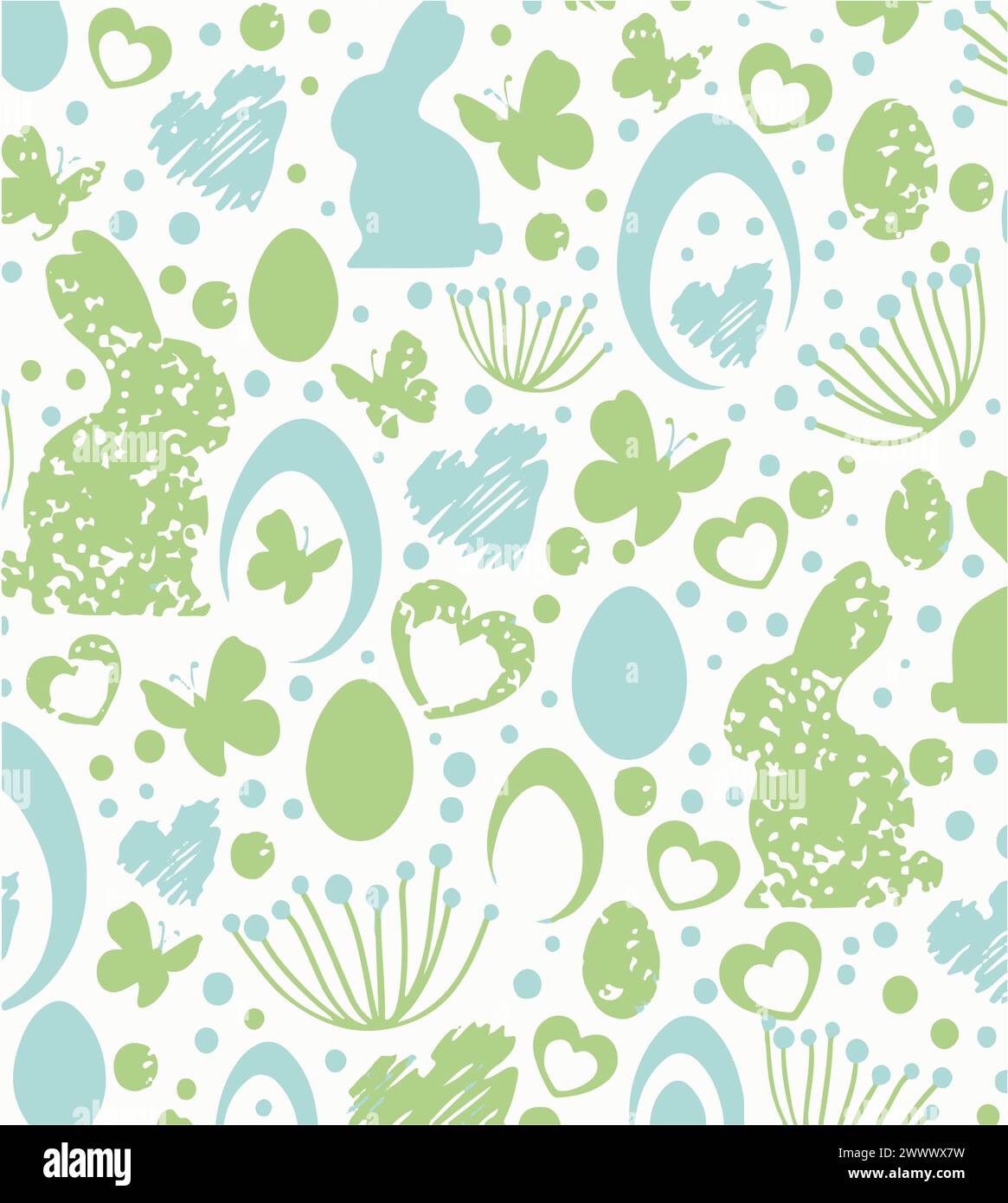 Easter seamless vector pattern background. watercolor effect Stock Vector