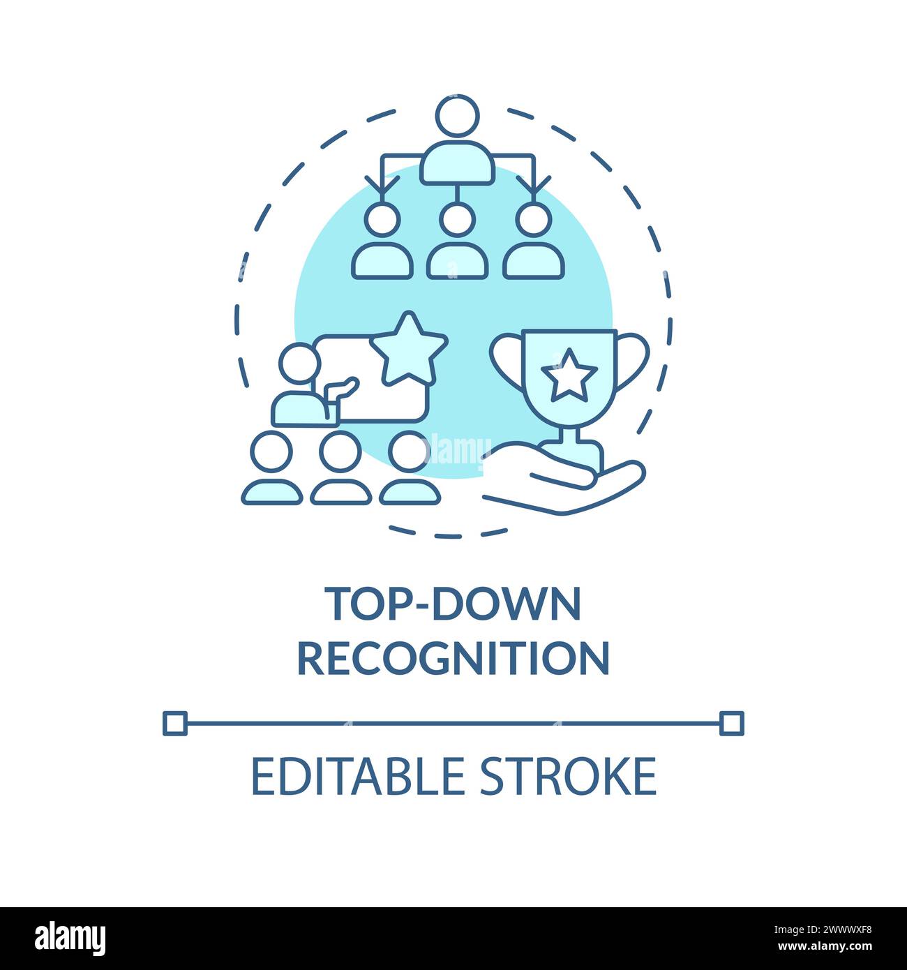 Top down recognition soft blue concept icon Stock Vector