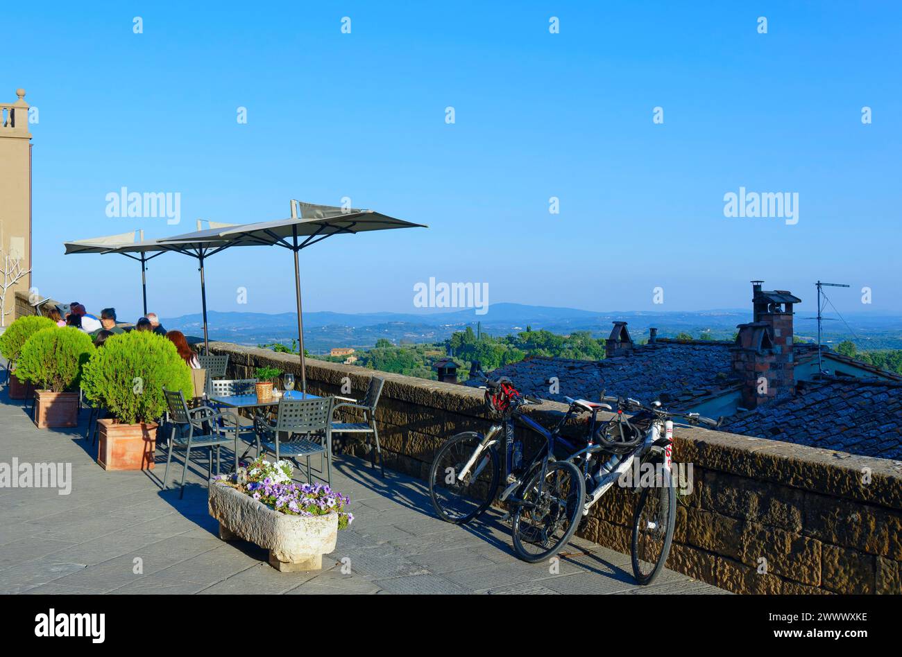 Bicycles, Chianciano Terme, Siena province, Italy Stock Photo