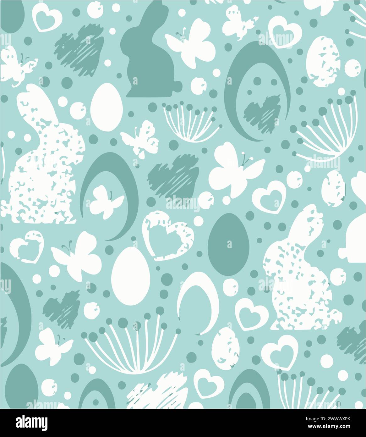 Easter seamless vector pattern background. watercolor effect Stock Vector