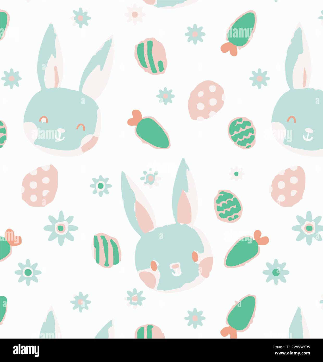 Easter seamless vector pattern background. watercolor effect Stock Vector