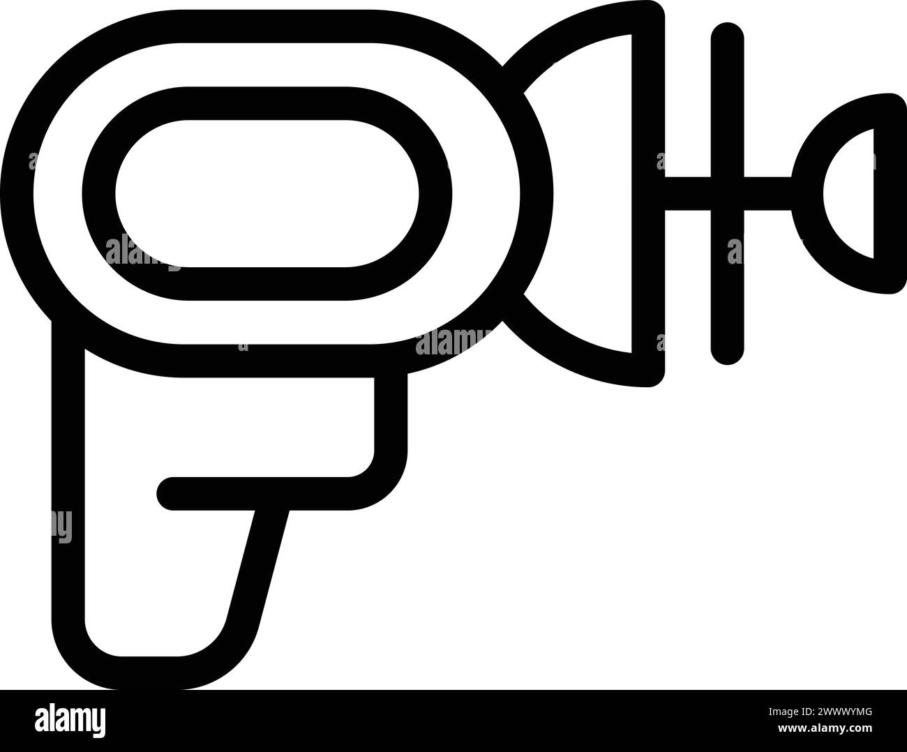 Photon gun icon outline vector. Fantasy game. Laser futuristic weapon