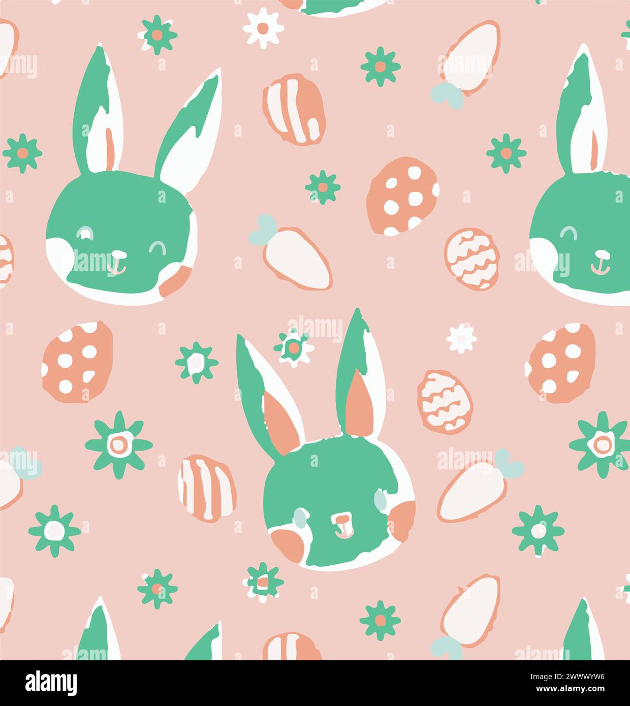 Easter seamless vector pattern background. watercolor effect Stock Vector