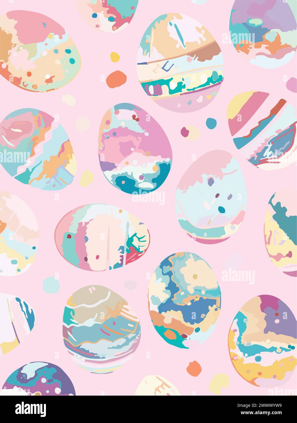 Easter seamless vector pattern background. watercolor effect Stock Vector