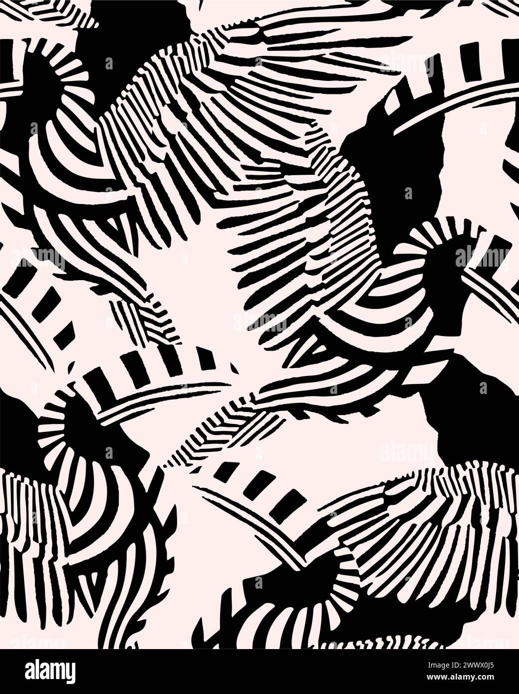 vector animals pattern illustration. wild animal outline safari vector Stock Vector