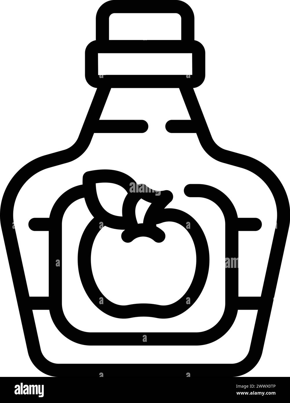 Bottle of sparkling apple juice Black and White Stock Photos & Images