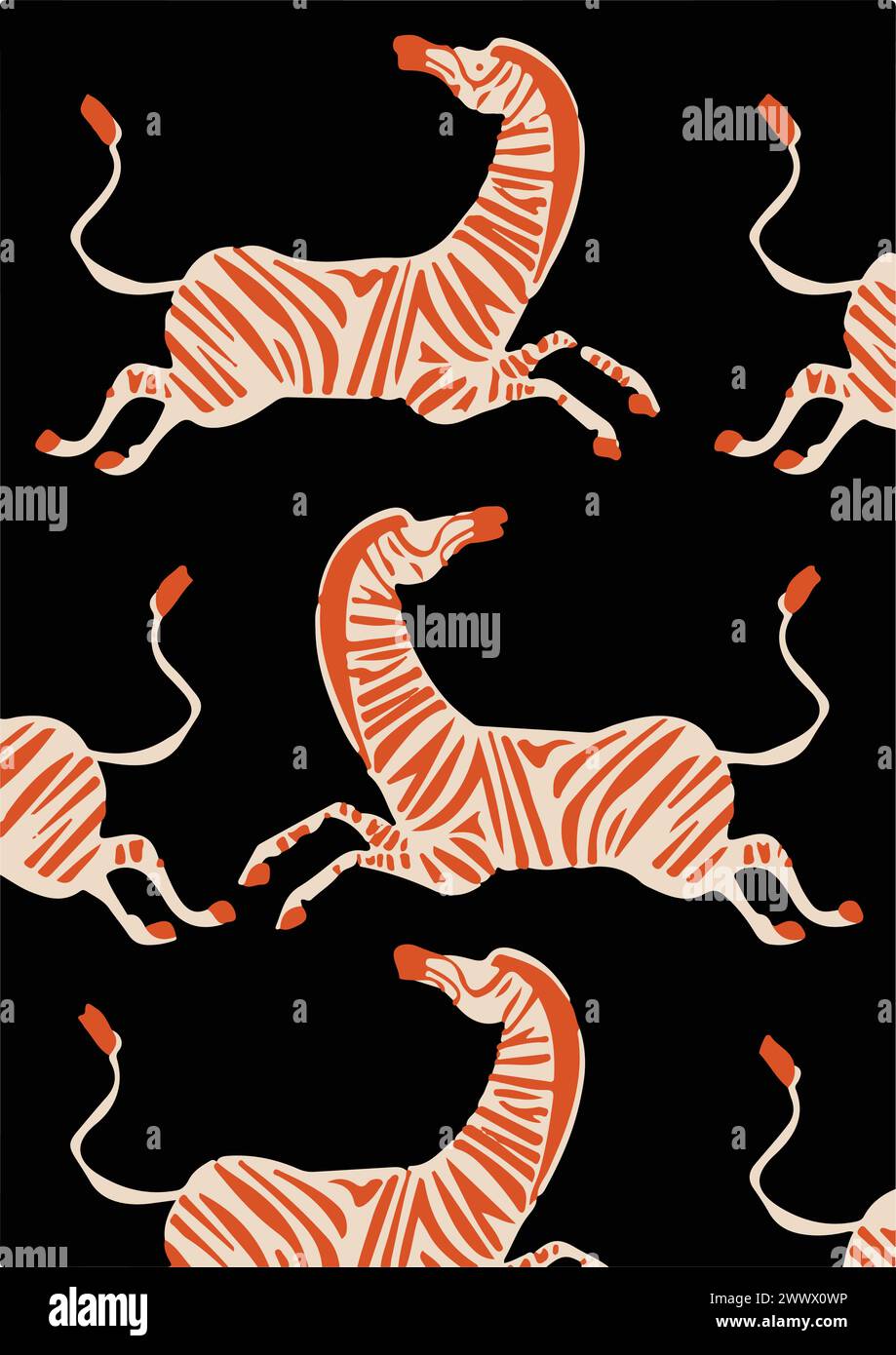 vector animals pattern illustration. wild animal outline safari vector Stock Vector