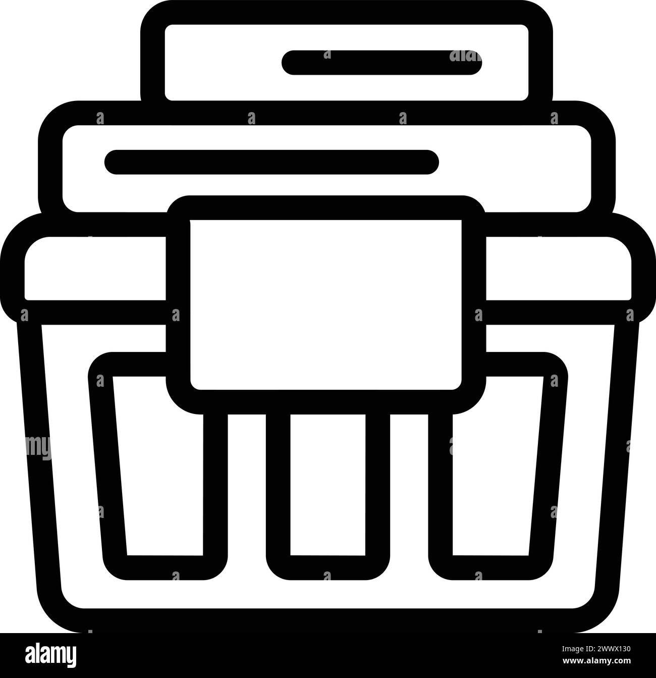 Laundry basket icon outline vector. Dirty clothes bucket. Household