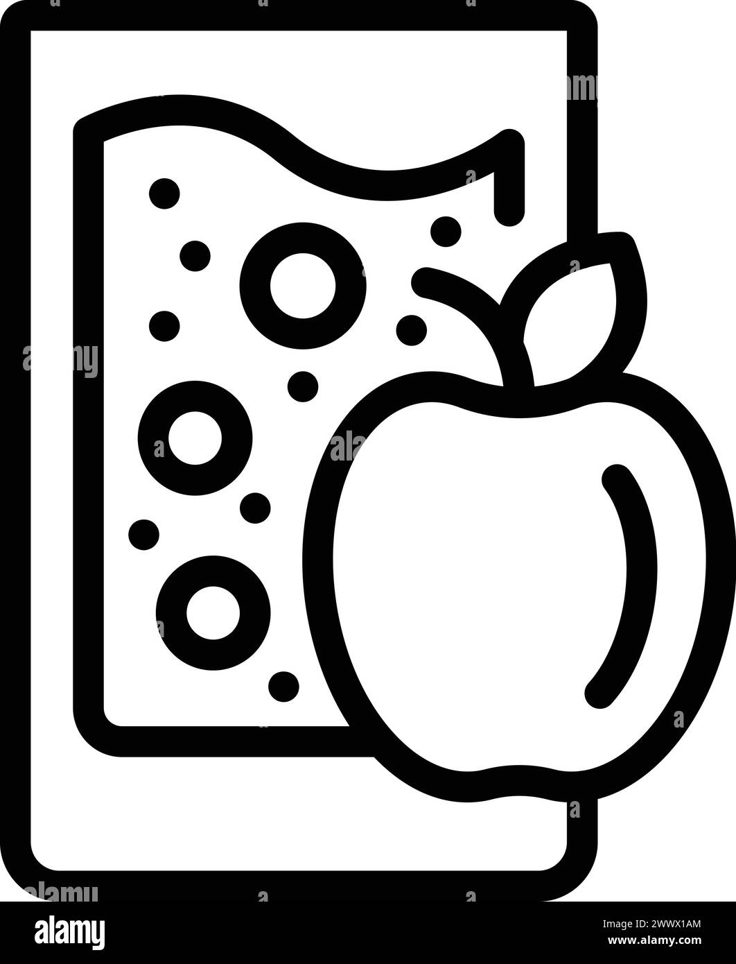 Fresh cider glass icon outline vector. Taste apple juicy drink. Fermented apple beverage Stock Vector