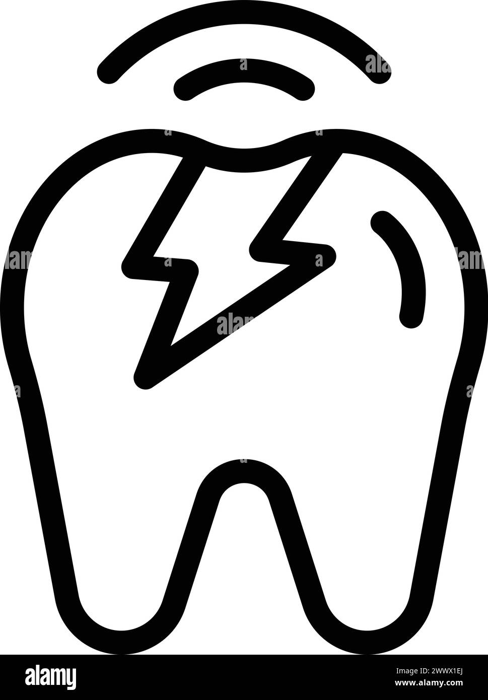 Toothache problem icon outline vector. Chipped molar. Oral dental ...