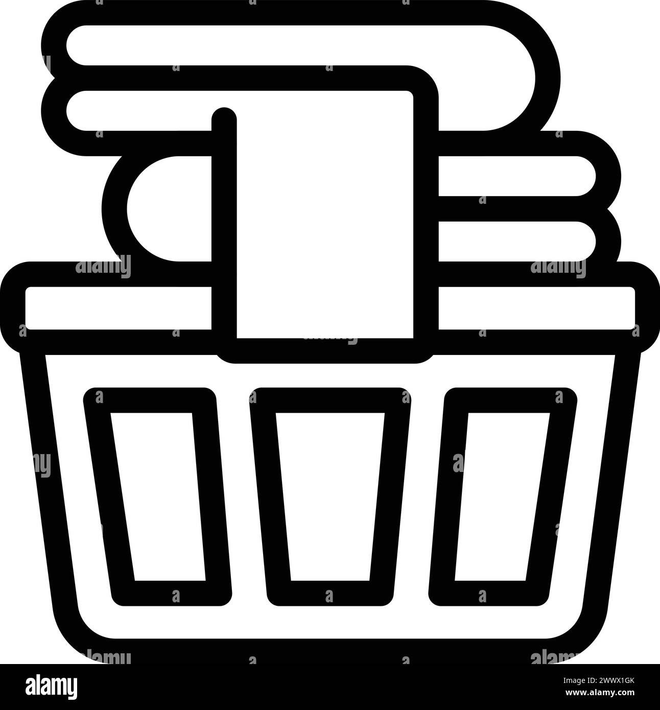 Dirty laundry holder icon outline vector. Fabric container. Household