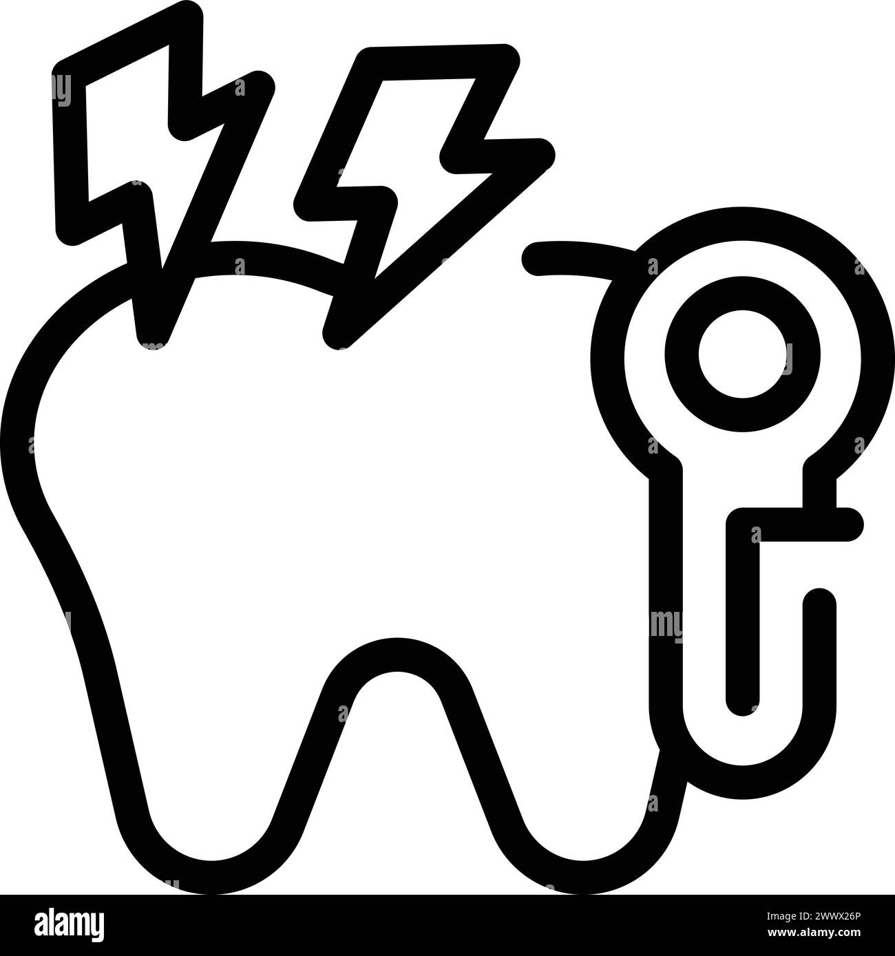 Toothache icon outline vector. Dental pain. Oral teeth problem Stock ...