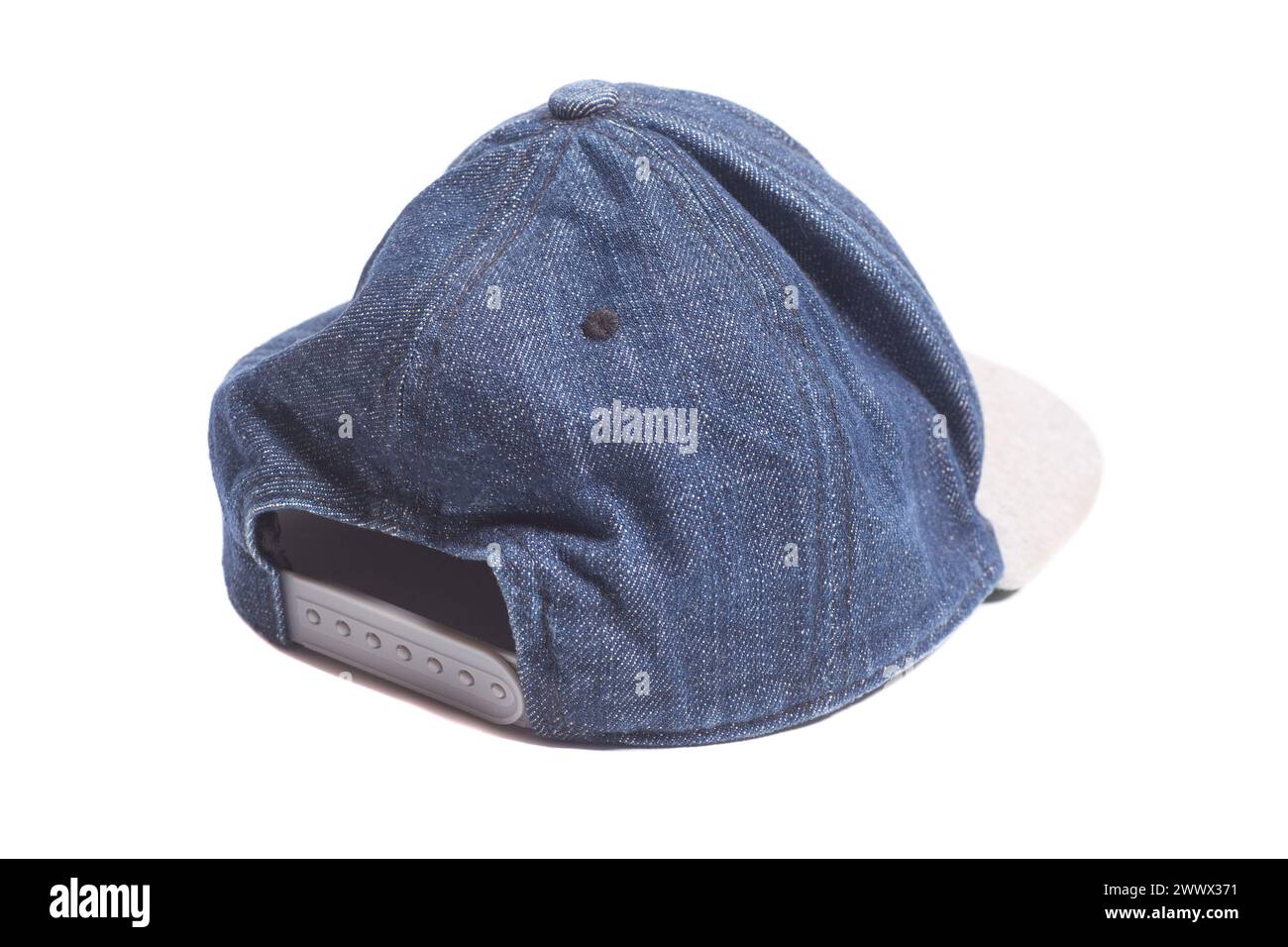 denim baseball cap isolated on white background. Stock Photo