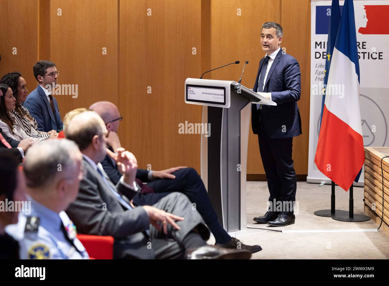Paris, France. 26th Mar, 2024. French Interior Minister Gerald Darmanin