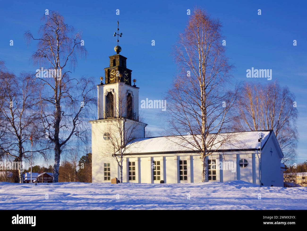 Church of Idre in winter Stock Photo