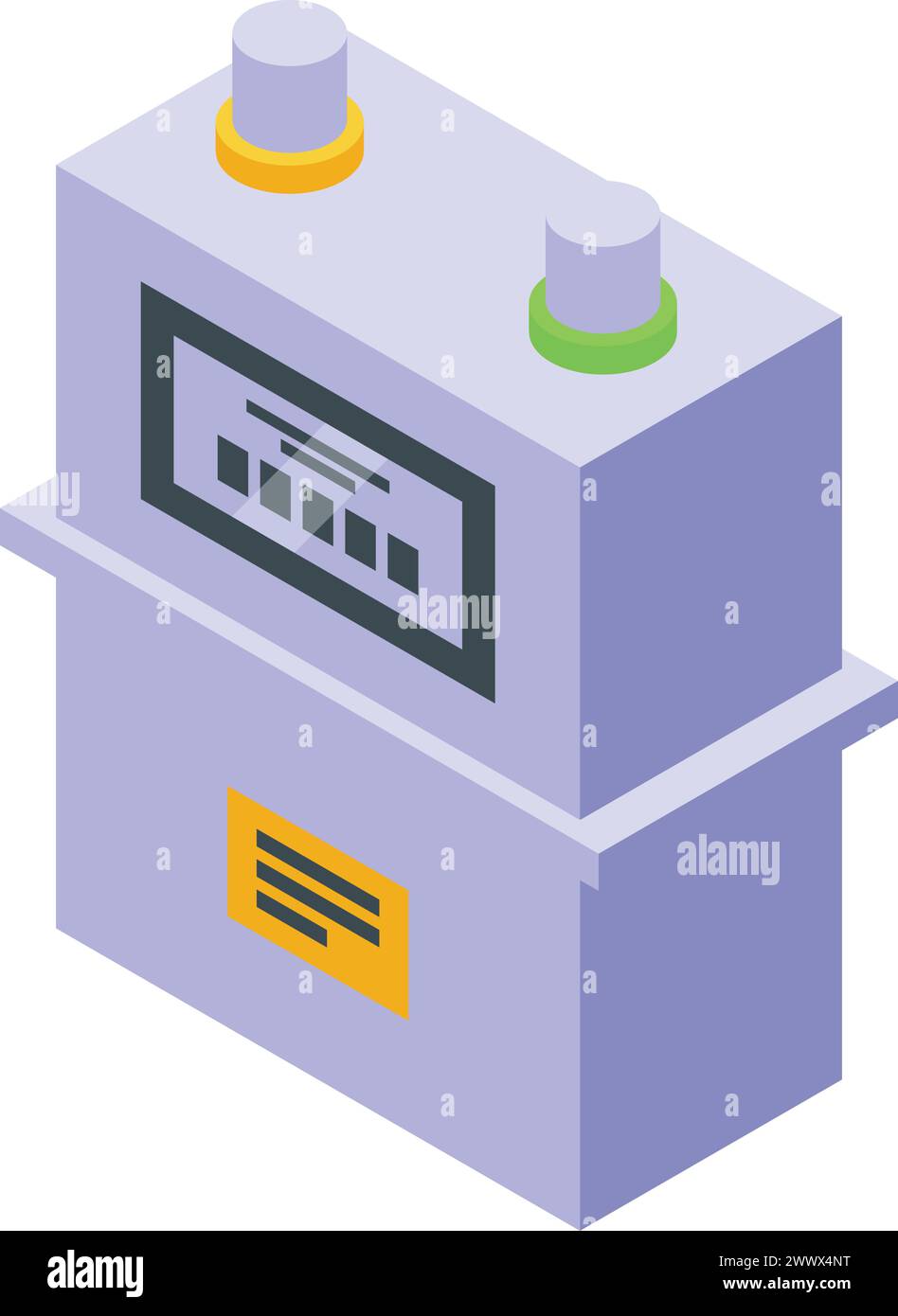 Bio gas counter icon isometric vector. Home gas using. Nature green ...