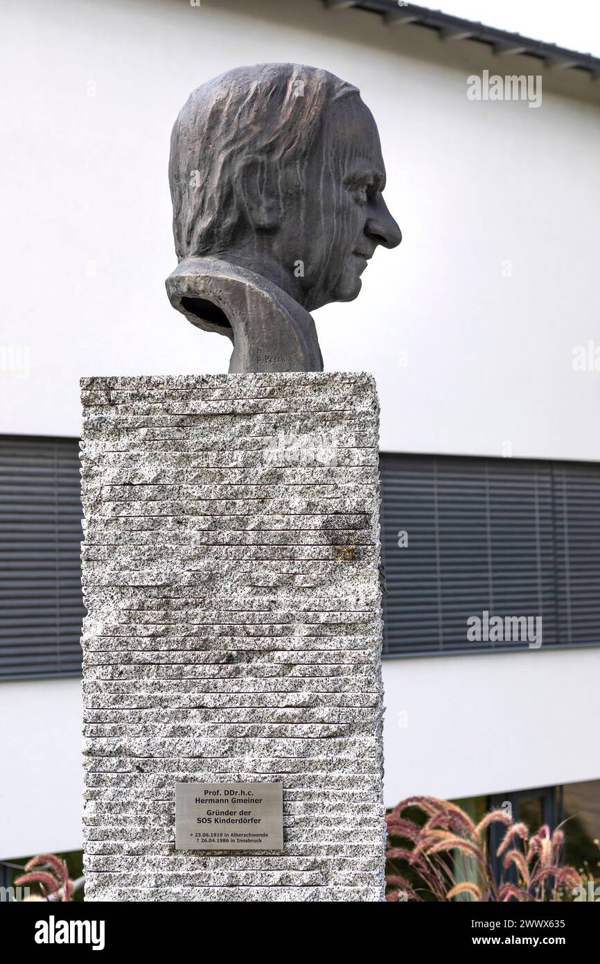 Hermann Gmeiner Memorial, Alberschwende, Bregenzerwald, Vorarlberg, Austria Stock Photo