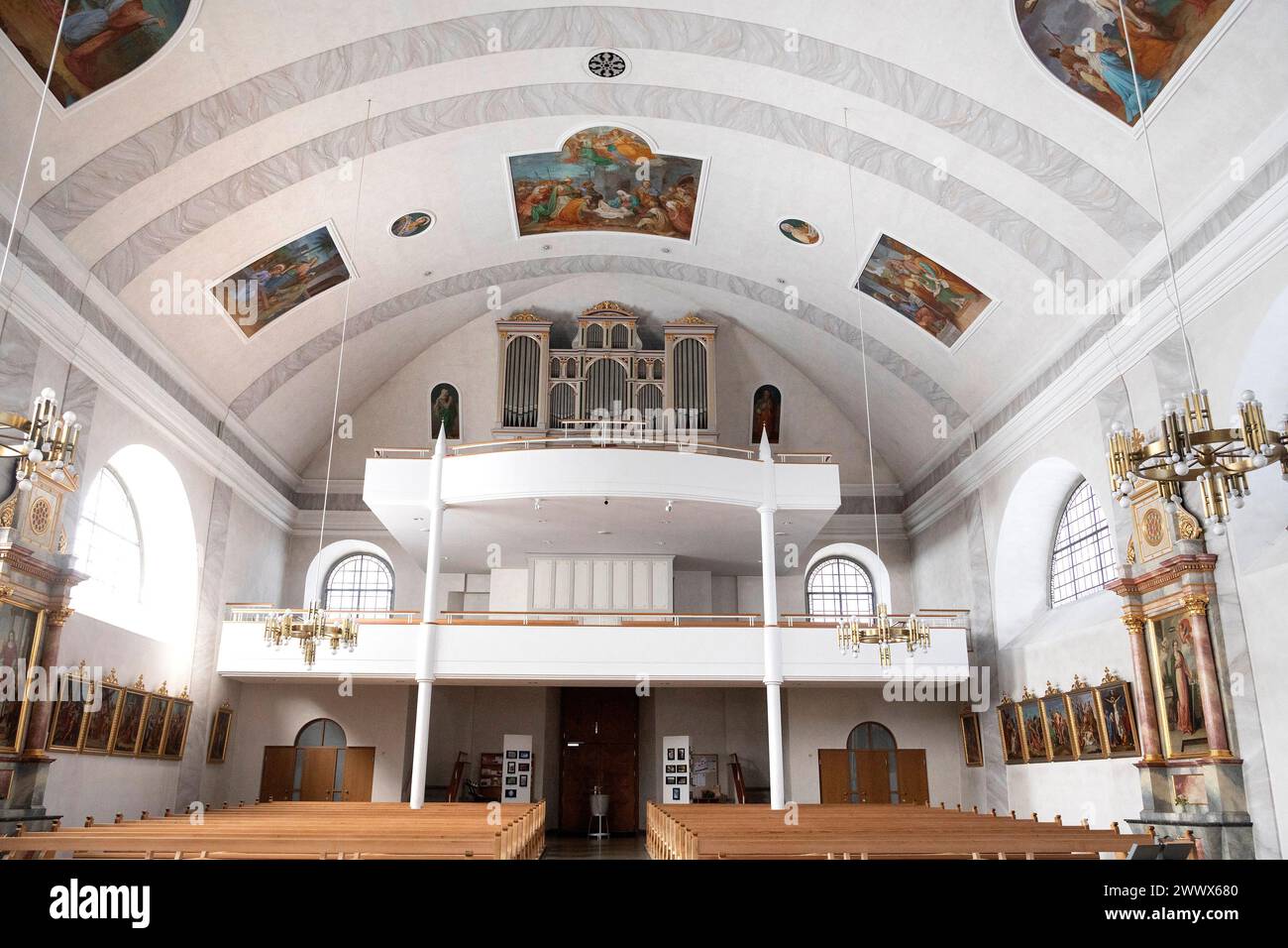 Interior, Laurentius Parish Church In Sulzberg, Vorarlberg, Austria Stock Photo