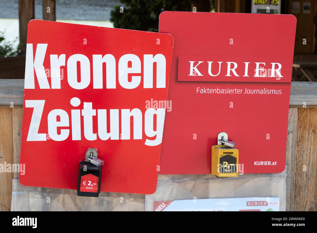 Kronen Zeitung And Kurier, Austrian Daily Newspapers, Sunday Sales Stock Photo
