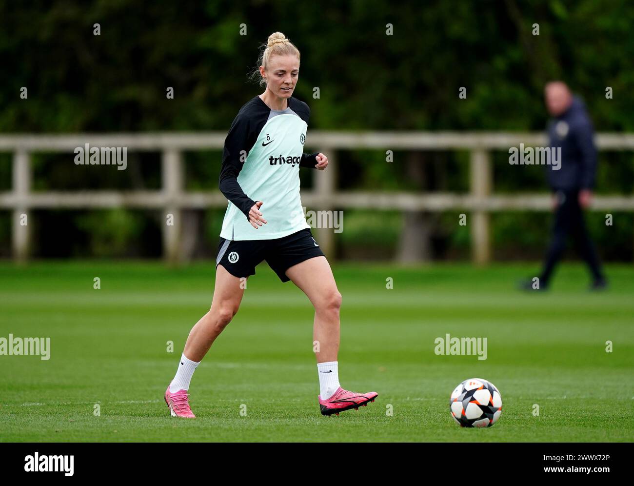Chelsea's Sophie Ingle during a training session at Cobham Training Centre, Surrey. Picture date: Tuesday March 26, 2024. Stock Photo