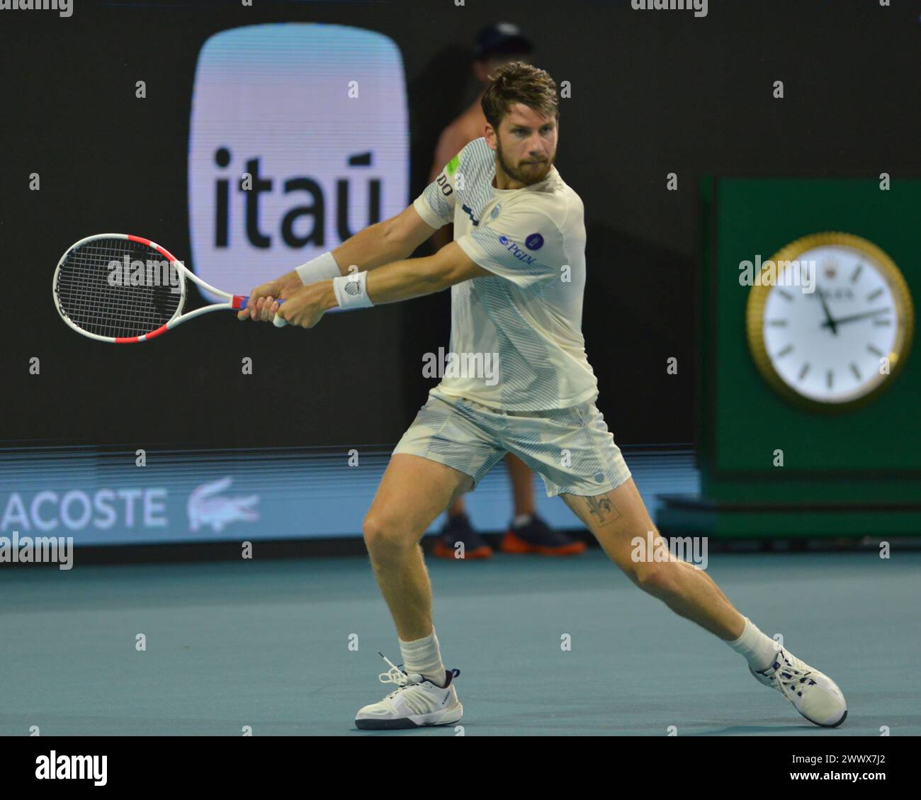 MIAMI GARDENS, FLORIDA MARCH 24 Cameron Norrie (Great Britain) vs Daniil Medvedev during the