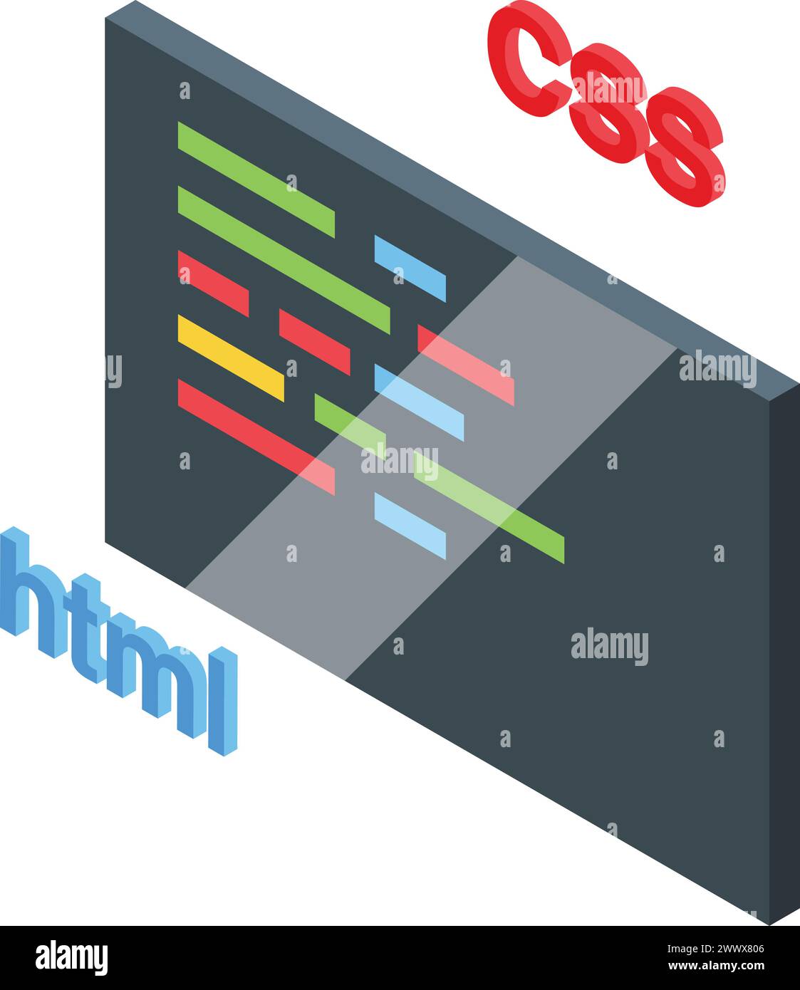 Code site optimization icon isometric vector. Responsive web design. Digital content Stock Vector