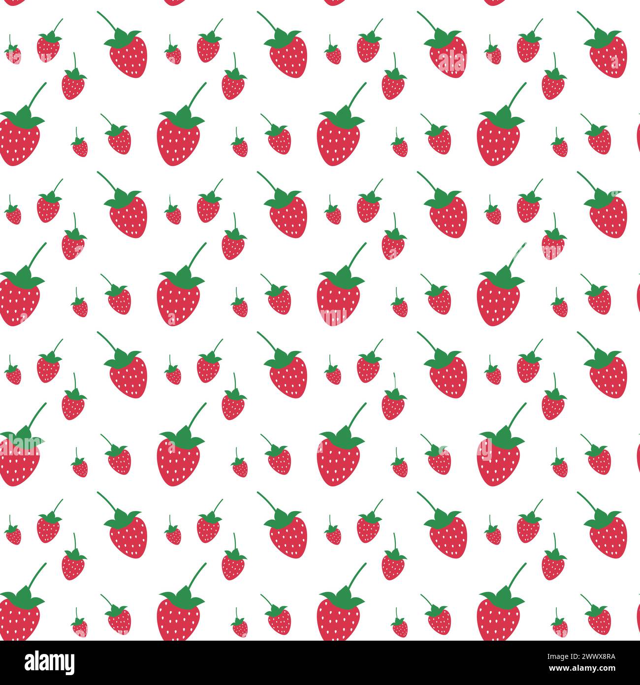 Seamless pattern of fresh strawberry on white background - Vector ...