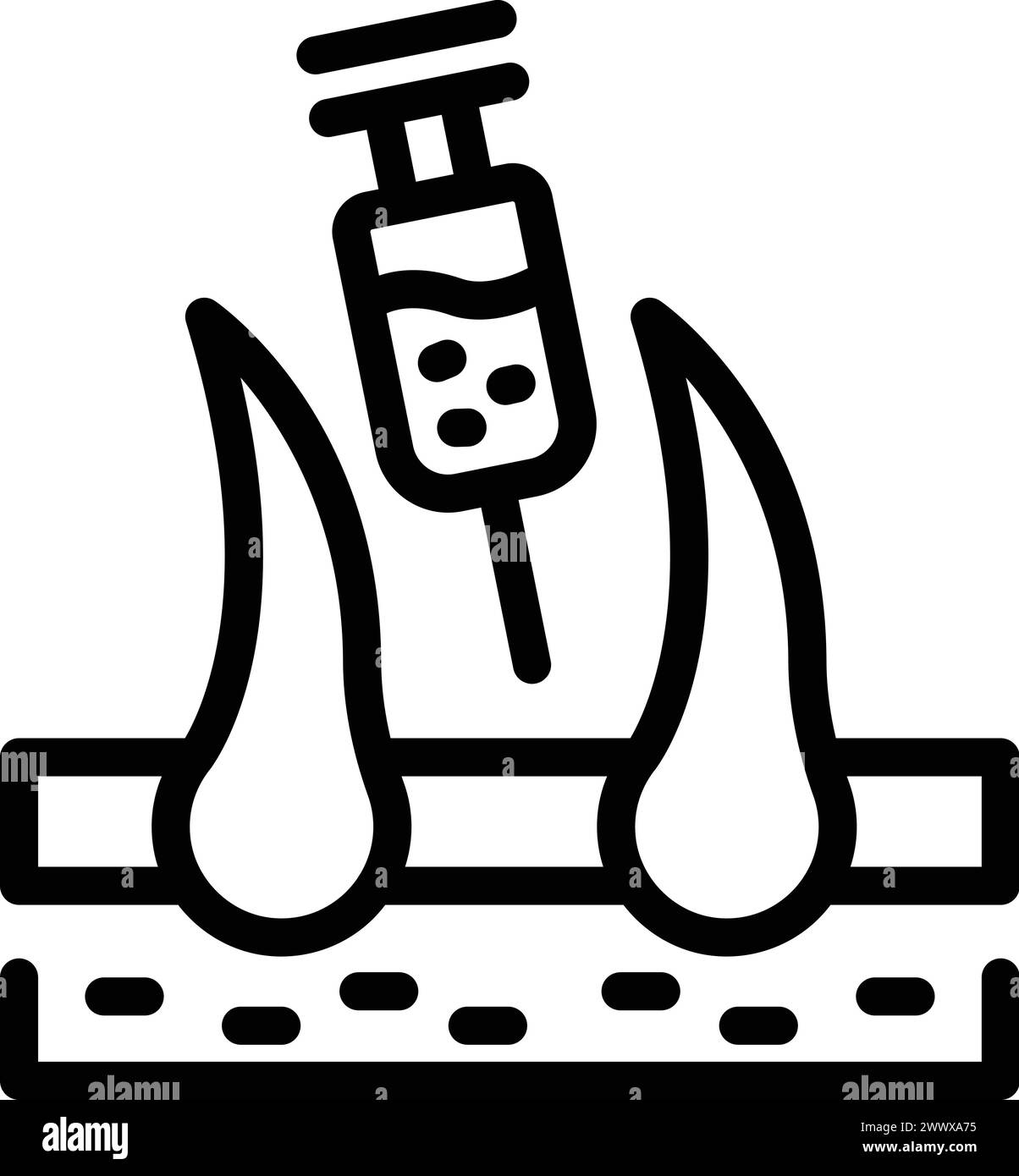 Trichology treatment icon outline vector. Hair therapy. Dermatological