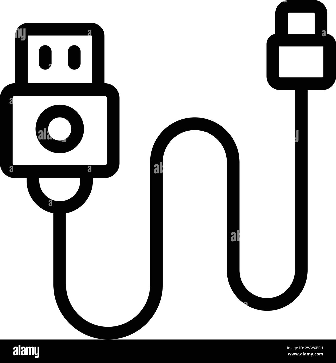 Energy source cable icon outline vector. Smart phone technology ...