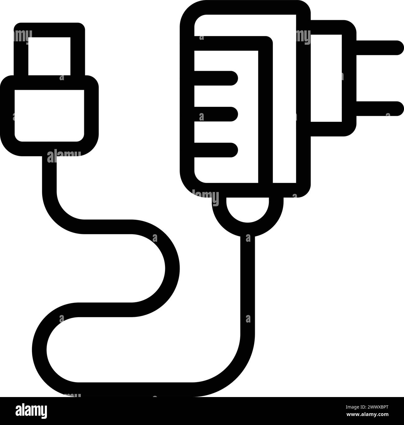 Phone charger plug icon outline vector. Digital device energy source ...