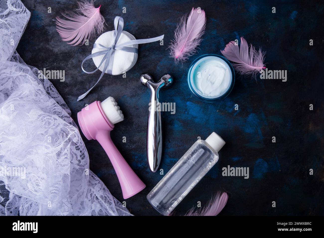 Cosmetics and skincare elegance. High-end beauty salon marketing Stock Photo