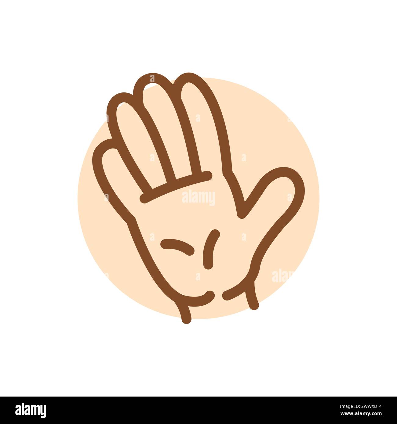 Cartoon gesture line icons set. Character hand. Vector isolated element ...