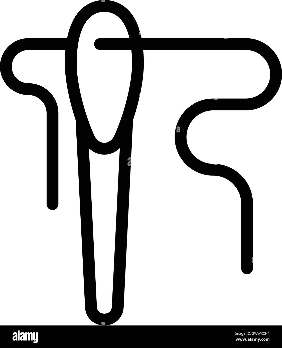 Thread needle icon outline vector. Sewing process. Needlecraft hobby