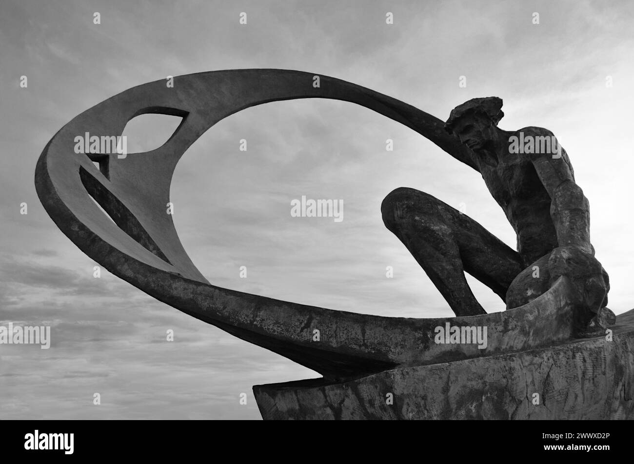 Fisherman roundabout statue in Albufeira, Algarve, Portugal Stock Photo