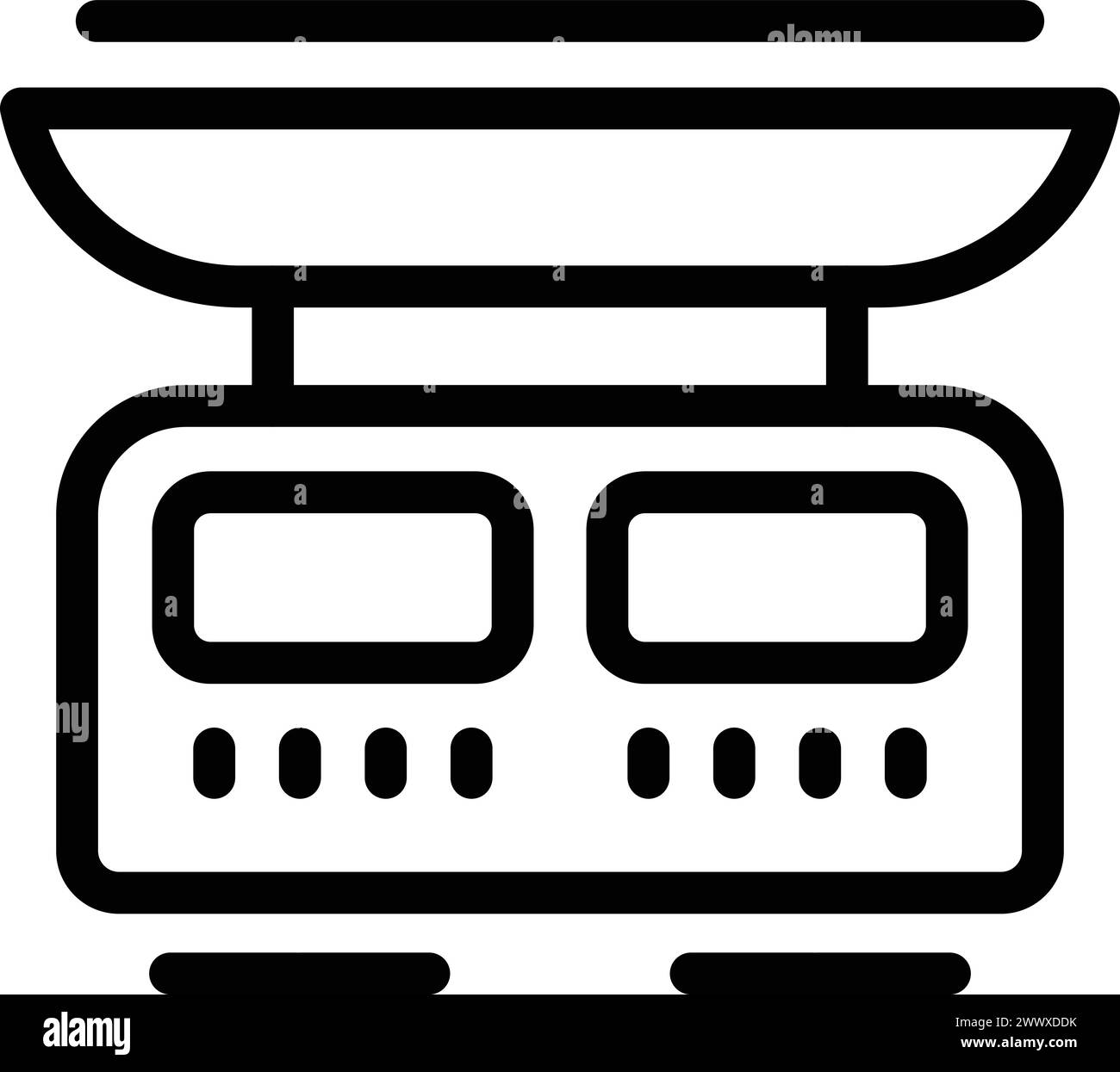 Kitchen balance icon outline vector. Culinary scale. Digital weighing ...