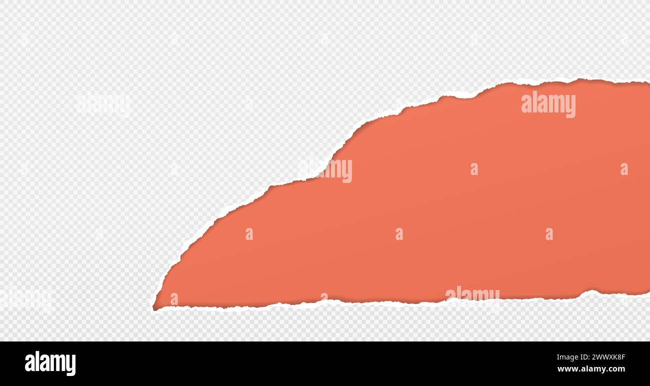 Torn, ripped squared paper with soft shadow is on red background for ...