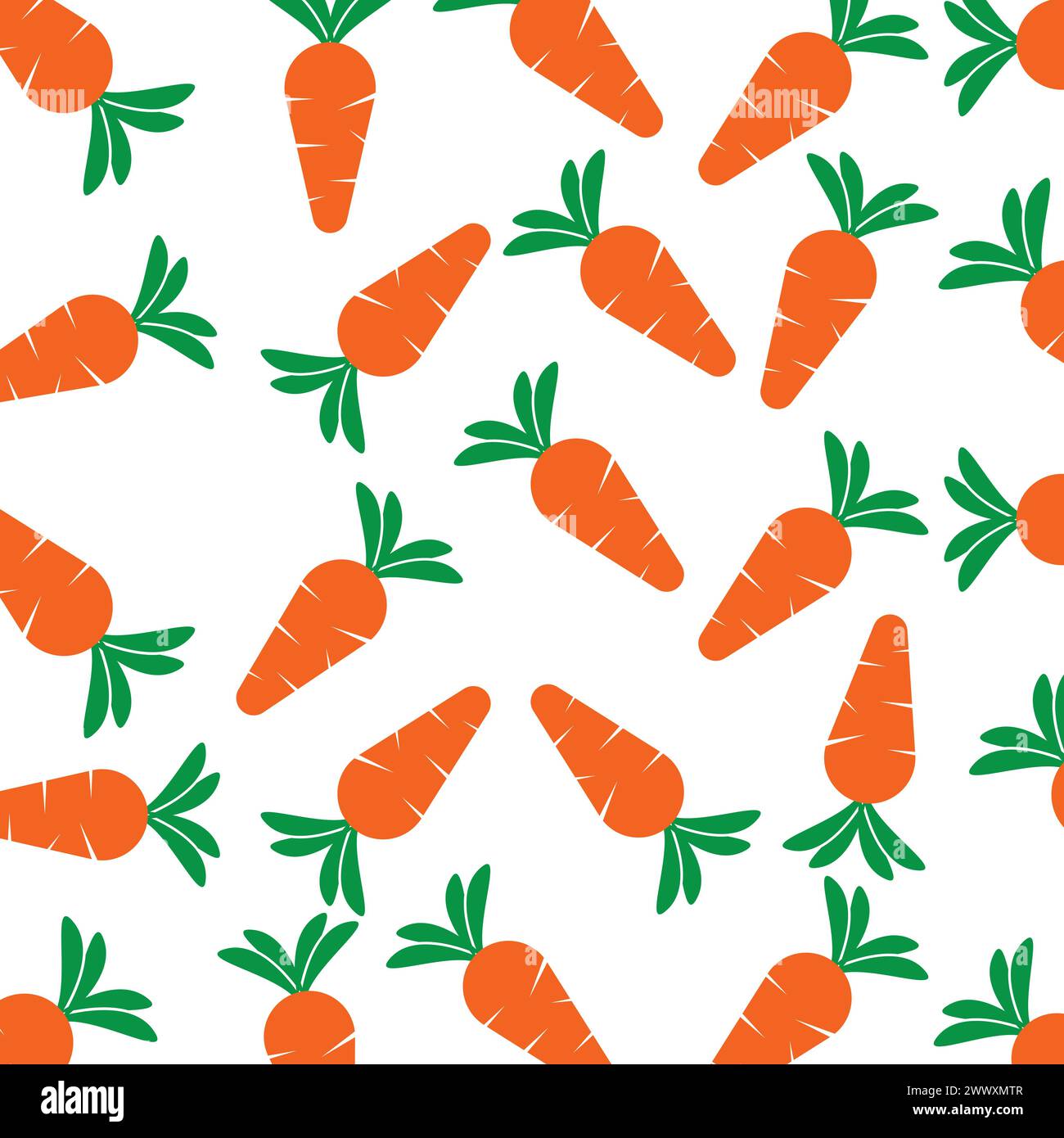Seamless pattern with Carrot on a white background Stock Vector
