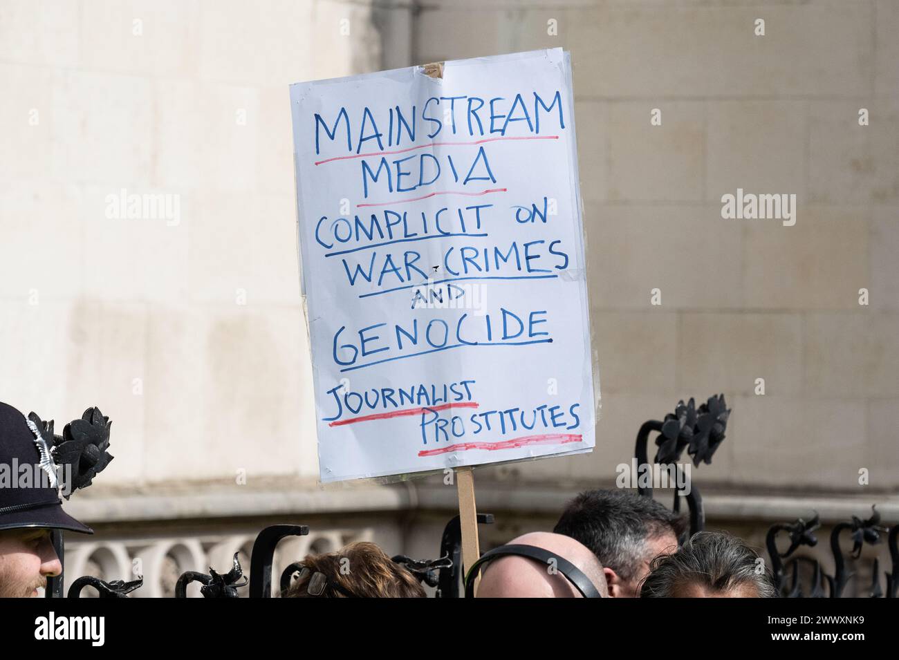London, UK. 26 March, 2024. Julian Assange supporters gather outside