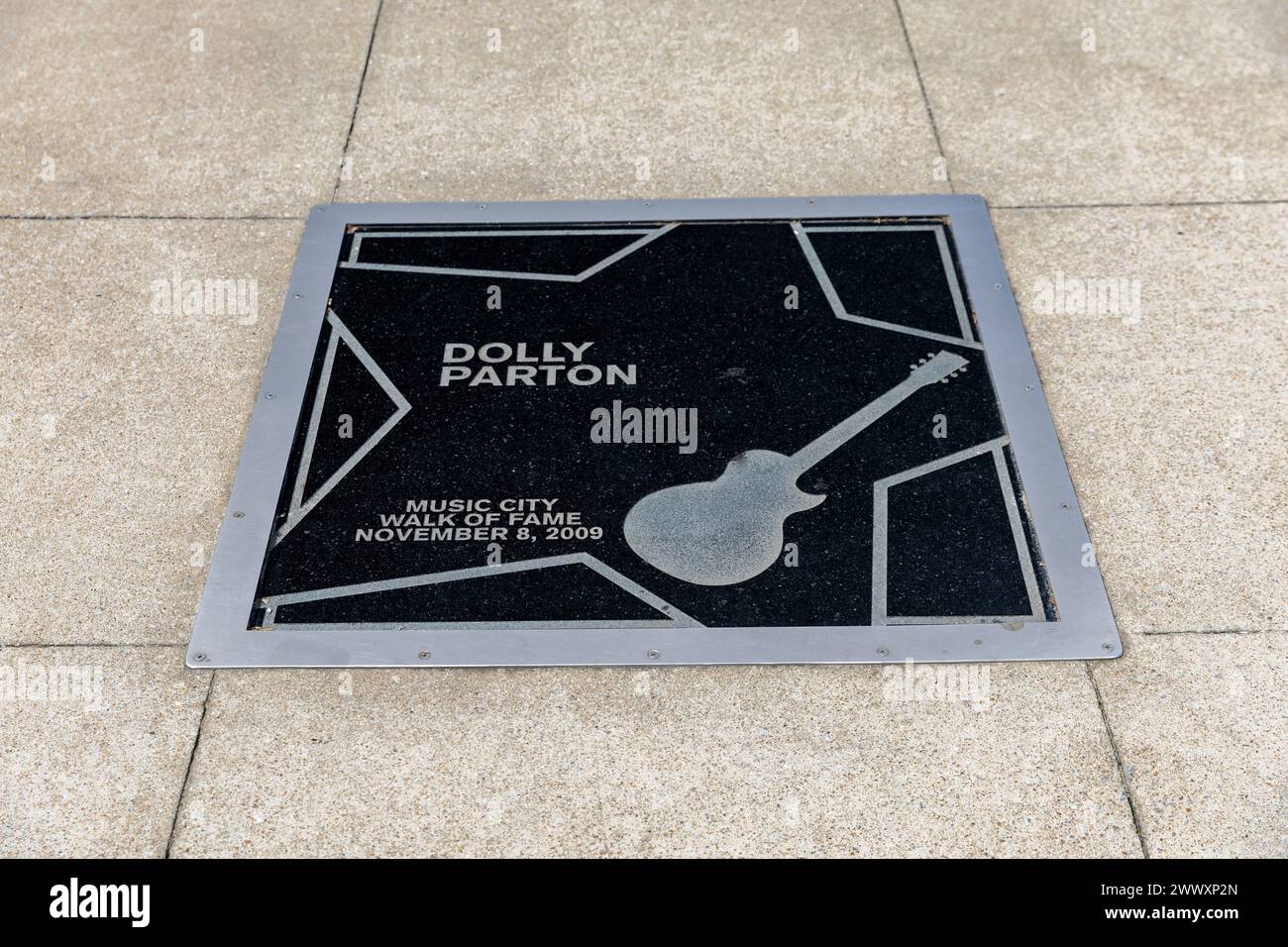 Nashville, TN - March 15, 2024: Dolly Parton star on the Music City Walk of Fame in Nashville, TN Stock Photo