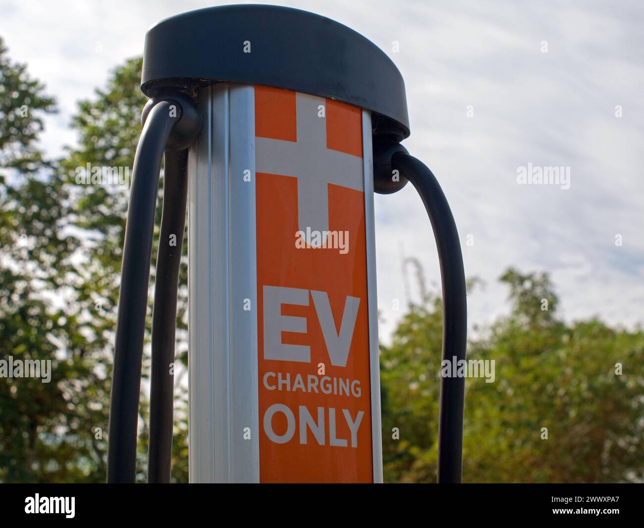 Miami, Florida, United States - November 28, 2023 - ChargePoint EV charging stations (close view). Stock Photo